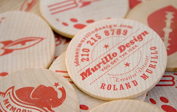 Kartu nama kayu berbentuk bulat – Murillo Design