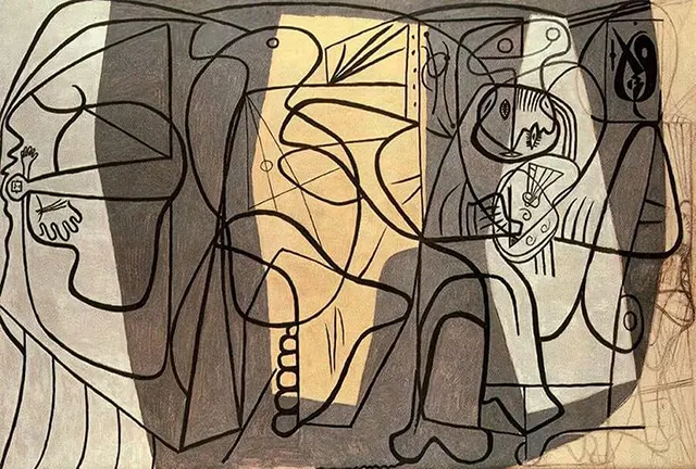 Lukisan Artist and His Model, (1926) karya Pablo Picasso