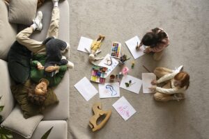 contoh penggunaan Overhead shot