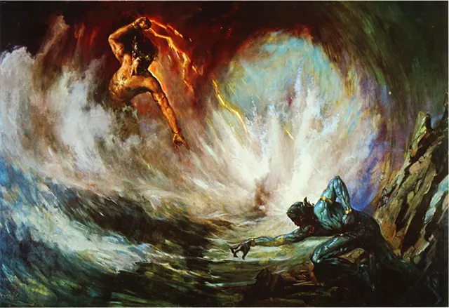 Pertempuran Gatotkaca dan Antasena (1940-1960) karya Basuki Abdullah