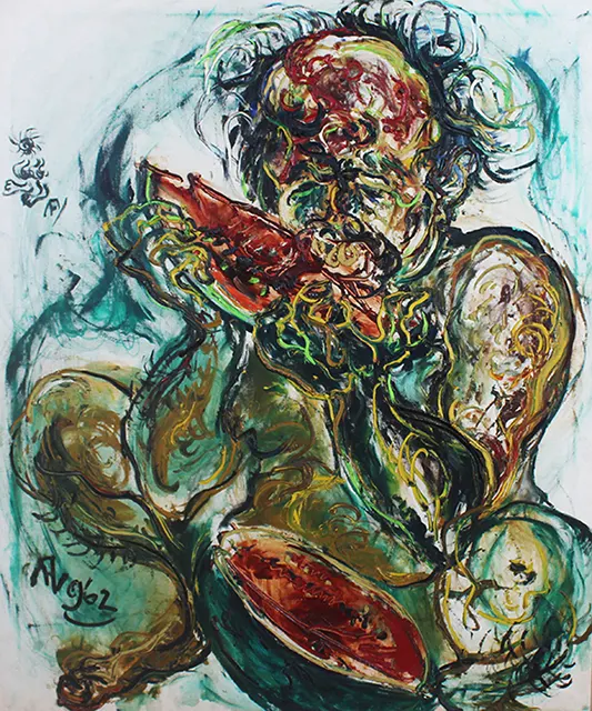 potret diri dan semangka karya afandi