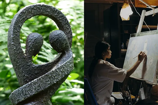 unsur seni rupa ruang fisik yang nyata atau ruang visual