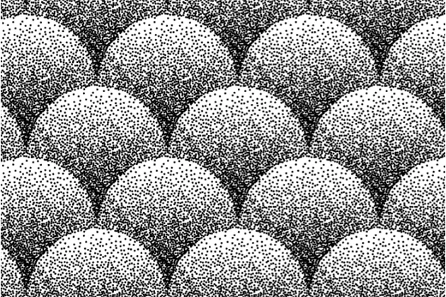 tekstur semu pada karya pointilis