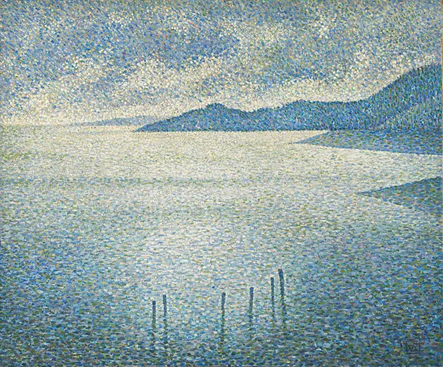 Gambar pointilis Coastal Scene by Théo van Rysselberghe