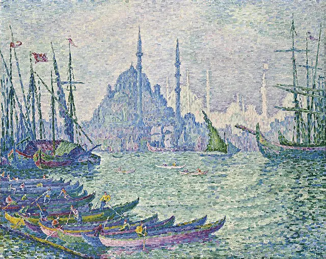 Gambar Pointilis La Corne d'or. Les Minarets by Paul Signac