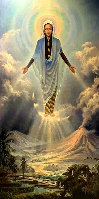 Lukisan Bunda Maria dalam balutan busana Jawa