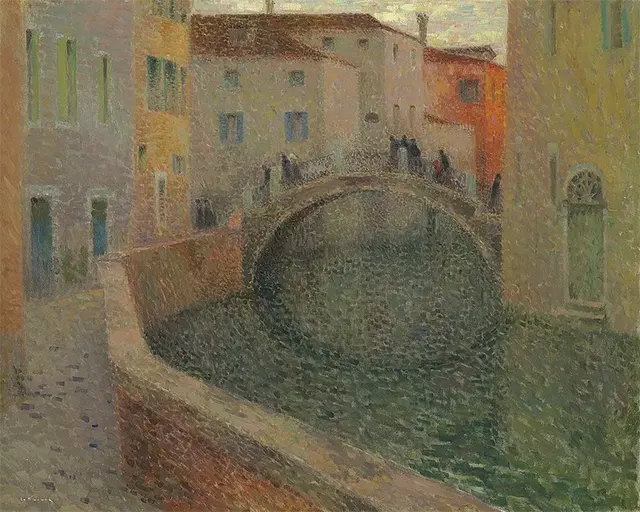 gambar pointilis Henri Le Sidaner - Venesia